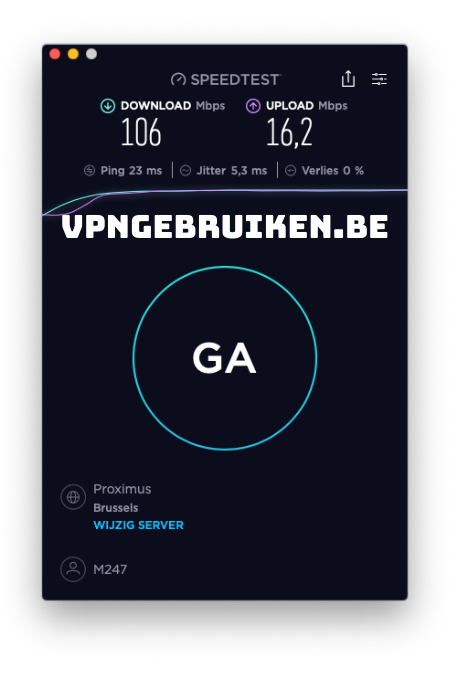 Snelheidstest Ivacy VPN server België - https://vpn.nurbel.be