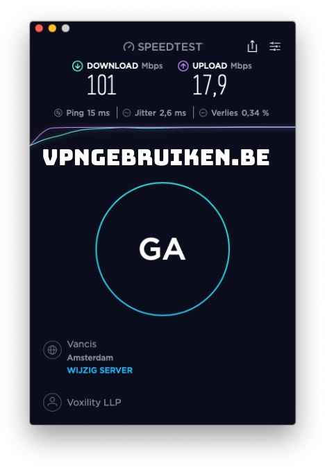 Snelheidstest PureVPN server Nederland - https://vpn.nurbel.be